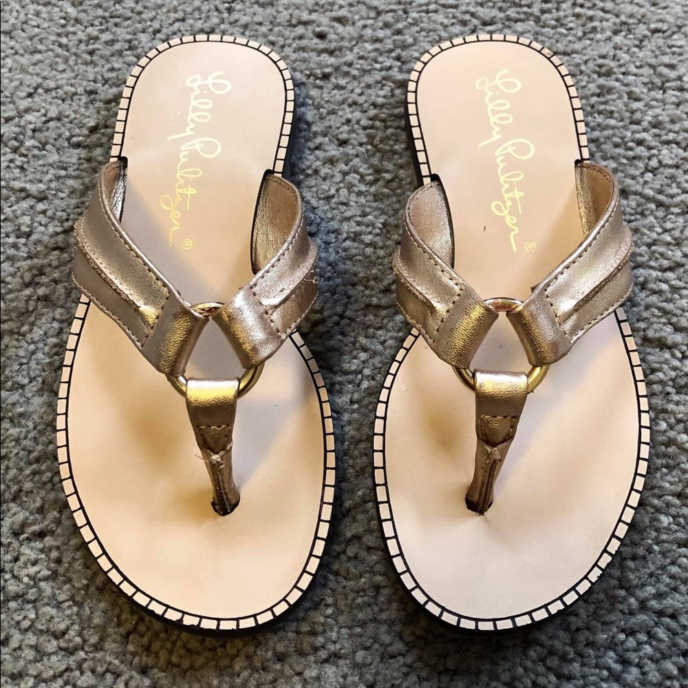 Lilly Pulitzer -Gold Metallic Sandals - Mini Mckim